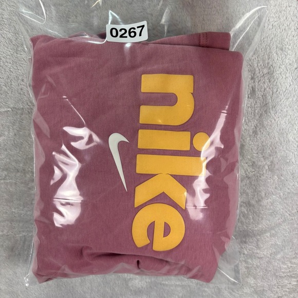 Nike Women's Cropped Pullover Hoodie Pink Orange‎ Logo Swoosh Sz S Casual - Picture 9 of 9